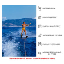 Cargar imagen en el visor de la galería, Digitally Restored and Enhanced 1954 Acapulco Water Skiing Print - Mexico Pacific Coast Resort Golden Age Travel - Mid Century Glamour - Archival Print
