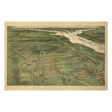 Cargar imagen en el visor de la galería, Digitally Restored and Enhanced 1890 Northwest Alexandria Virginia Birds Eye View Map - Suburban Development Plan - Potomac Washington DC Region
