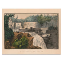 Load image into Gallery viewer, Digitally Restored and Enhanced 1856 Trenton High Falls Print - Currier Ives New York Waterfall Gorge Romantic Landscape - Antebellum - Archival Print
