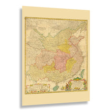 Load image into Gallery viewer, Digitally Restored and Enhanced 1740 Homann Heirs Map of China Print - Nuremberg Qing Empire Provinces Jesuit Survey Enlightenment - Georgian Era - Archival Print
