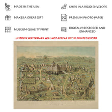 Cargar imagen en el visor de la galería, Digitally Restored and Enhanced 1871 Ancient Jerusalem Bird's Eye View Map - Holy Land Biblical Cartography - Solomon Temple and City Walls - Museum-Quality Print
