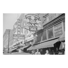 Cargar imagen en el visor de la galería, Digitally Restored and Enhanced 1939 Beale Street Memphis Tennessee Photo - Wolcott FSA Secondhand Clothing Store Pawn Shop - Depression Era - Archival Print
