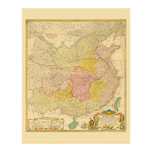 Load image into Gallery viewer, Digitally Restored and Enhanced 1740 Homann Heirs Map of China Print - Nuremberg Qing Empire Provinces Jesuit Survey Enlightenment - Georgian Era - Archival Print
