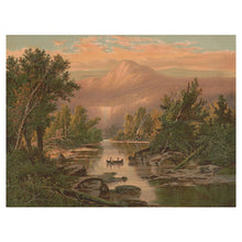Cargar imagen en el visor de la galería, Digitally Restored and Enhanced 1880 Evening in the Adirondacks Print - New York Mountains Waterfall Wilderness Landscape - Gilded Age - Archival Print
