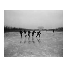 Load image into Gallery viewer, Digitally Restored and Enhanced 1923 Ice Skating Lincoln Memorial Print - Washington DC Reflecting Pool Winter Scene - National Mall - Archival Print
