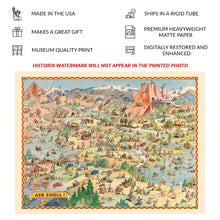 Cargar imagen en el visor de la galería, Digitally Restored and Enhanced 1948 Vacation Land Illustrated Road Map - Postwar Motoring Era - Mid Century Travel Art - American Roadside Americana
