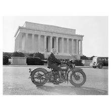 Load image into Gallery viewer, Digitally Restored and Enhanced 1937 Sally Halterman Motorcycle Print - Washington DC First Woman Licensee Pioneer - Depression Era - Archival Print
