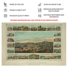 Load image into Gallery viewer, Digitally Restored and Enhanced 1854 Birds Eye View Ellicotts Mills Maryland Print - Sachse Patapsco Railroad B&amp;O Depot - Antebellum - Archival Print
