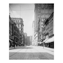 Load image into Gallery viewer, Digitally Restored and Enhanced 1905 Wood Street Pittsburgh Print - Pennsylvania Downtown Streetscape Gilded Age - Steel City Heritage - Archival Print
