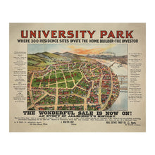 Load image into Gallery viewer, Digitally Restored and Enhanced 1895 University Park Allegheny Pennsylvania Print - Strobridge Pittsburgh Real Estate Map - Gilded Age - Archival Print

