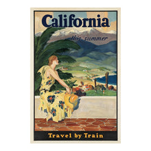 Cargar imagen en el visor de la galería, Digitally Restored and Enhanced 1934 California Coastline Rail Travel Poster - Vintage Railroad Tourism - Depression Era Travel Art - West Coast Scenery
