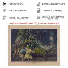 Cargar imagen en el visor de la galería, Digitally Restored and Enhanced 1862 American Frontier Life Hunters Stratagem Print - Currier Ives Western Wilderness - Civil War Era - Archival Print
