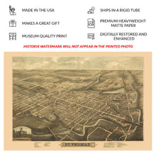Cargar imagen en el visor de la galería, Digitally Restored and Enhanced 1896 Birds Eye View St Thomas Ontario Print - Brosius Railway City Elgin County Junction - Victorian Era - Archival Print

