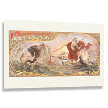 Load image into Gallery viewer, Digitally Restored and Enhanced 1866 Neptune Tobacco Label Print - Victorian Mythology Seahorses Nymphs Gilded Age Art - Trade Card - Archival Print
