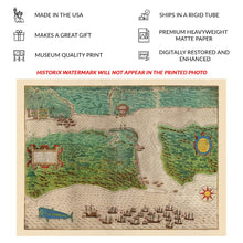 Cargar imagen en el visor de la galería, Digitally Restored and Enhanced 1589 Sir Francis Drake West Indian Voyage Map - Boazio Caribbean Santiago Santo Domingo - Elizabethan Era - Archival Print

