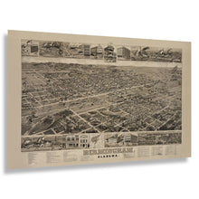 Cargar imagen en el visor de la galería, Digitally Restored and Enhanced 1885 Birmingham Alabama Print - Norris Wellge Magic City Iron Steel Industry Birds Eye - Gilded Age - Archival Print
