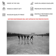 Load image into Gallery viewer, Digitally Restored and Enhanced 1923 Ice Skating Lincoln Memorial Print - Washington DC Reflecting Pool Winter Scene - National Mall - Archival Print
