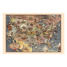 Cargar imagen en el visor de la galería, Digitally Restored and Enhanced 1946 America Its History Pictorial Map - Mid Century - Illustrated Historical Art - United States Events Timeline

