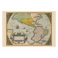 Cargar imagen en el visor de la galería, Digitally Restored and Enhanced 1572 Americas New World Map - Renaissance Exploration Cartography - North and South America Galleons - Museum-Quality Print
