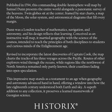 Load image into Gallery viewer, Digitally Restored and Enhanced 1794 Dunn World Map in Hemispheres Print - Georgian Double Globe Captain Cook Voyages Astronomy - Enlightenment - Archival Print
