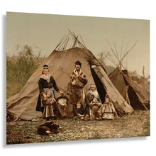 Load image into Gallery viewer, Digitally Restored and Enhanced 1890 Lapp Sami Family Norway Print - Northern Scandinavia Indigenous People Traditional Dress - Victorian - Archival Print
