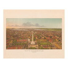 Load image into Gallery viewer, Digitally Restored and Enhanced 1872 Birds Eye View Baltimore Maryland Print - Sachse Washington Monument Harbor Map - Reconstruction - Archival Print
