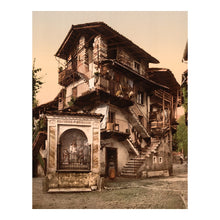 Load image into Gallery viewer, Digitally Restored and Enhanced 1890 Baveno Lake Maggiore Print - Casa Morandi Italy Piedmont Italian Alps Village - Photochrom - Archival Print
