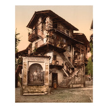 Load image into Gallery viewer, Digitally Restored and Enhanced 1890 Baveno Lake Maggiore Print - Casa Morandi Italy Piedmont Italian Alps Village - Photochrom - Archival Print
