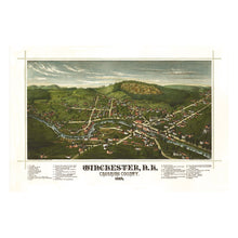 Load image into Gallery viewer, Digitally Restored and Enhanced 1887 Birds Eye View Winchester New Hampshire Print - Norris Ashuelot River Cheshire County - Victorian Era - Archival Print
