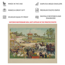 Cargar imagen en el visor de la galería, Digitally Restored and Enhanced 1894 At the Fair Grounds Print - Currier Ives County Fair Harness Racing Gilded Age - Agricultural Show - Archival Print
