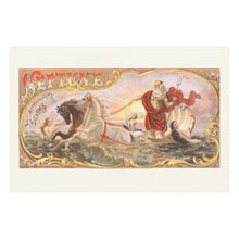 Load image into Gallery viewer, Digitally Restored and Enhanced 1866 Neptune Tobacco Label Print - Victorian Mythology Seahorses Nymphs Gilded Age Art - Trade Card - Archival Print
