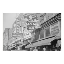 Cargar imagen en el visor de la galería, Digitally Restored and Enhanced 1939 Beale Street Memphis Tennessee Photo - Wolcott FSA Secondhand Clothing Store Pawn Shop - Depression Era - Archival Print
