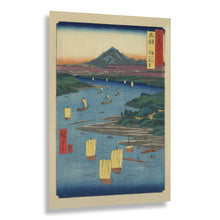 Load image into Gallery viewer, Digitally Restored and Enhanced 1853 Dewa Province Mogami River Print - Hiroshige Gassan Mountain Sixty Odd Provinces Ukiyo-e - Edo Period - Archival Print
