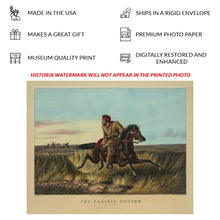 Cargar imagen en el visor de la galería, Digitally Restored and Enhanced 1852 Prairie Hunter Western Frontier Art Print - Great Plains Trapper Scene - Rustic Americana Decor - Museum-Quality Print
