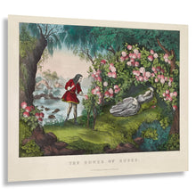 Cargar imagen en el visor de la galería, Digitally Restored and Enhanced 1856 The Bower of Roses Print - Currier Ives Victorian Floral Botanical Romantic Art - Parlor Decor - Archival Print
