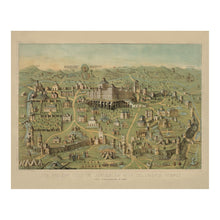 Cargar imagen en el visor de la galería, Digitally Restored and Enhanced 1871 Ancient Jerusalem Bird's Eye View Map - Holy Land Biblical Cartography - Solomon Temple and City Walls - Museum-Quality Print
