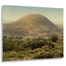 Load image into Gallery viewer, Digitally Restored and Enhanced 1890 Mount Tabor Holy Land Print - Jezreel Valley Galilee Israel Biblical Landscape - Photochrom - Archival Print

