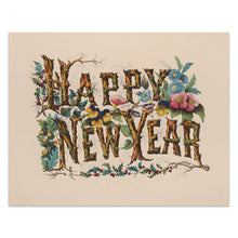 Load image into Gallery viewer, Digitally Restored and Enhanced 1876 Happy New Year Print - Currier and Ives Gilded Age Holiday Celebration Art - Festive Tradition - Archival Print

