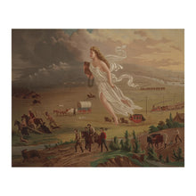 Cargar imagen en el visor de la galería, Digitally Restored and Enhanced 1873 American Progress Print - John Gast Manifest Destiny Columbia Westward Expansion - Frontier Era - Archival Print
