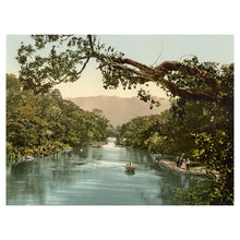 Cargar imagen en el visor de la galería, Digitally Restored and Enhanced 1890 Meeting of the Waters Killarney Ireland Print - Photochrom County Kerry Muckross Lake - Victorian Era - Archival Print
