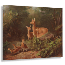Cargar imagen en el visor de la galería, Digitally Restored and Enhanced 1868 Deer and Grouse Woodland Wildlife Print - Victorian Nature Scene - Rustic Cabin and Den Decor - Museum-Quality Print
