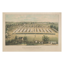 Cargar imagen en el visor de la galería, Digitally Restored and Enhanced 1862 Camp Millington Baltimore Print - Sachse Civil War 128th New York Infantry Regiment - Union Army - Archival Print

