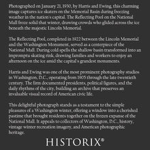 Load image into Gallery viewer, Digitally Restored and Enhanced 1930 Ice Skating Lincoln Memorial Print - Washington DC Reflecting Pool Winter Scene - National Mall - Archival Print
