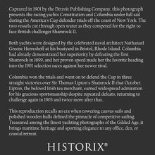 Load image into Gallery viewer, Digitally Restored and Enhanced 1901 Constitution Columbia Yacht Print - Americas Cup Defender Trials Gilded Age Sailing - Herreshoff - Archival Print
