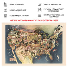 Cargar imagen en el visor de la galería, Digitally Restored and Enhanced 1946 America Its Soil Farm Pictorial Map - Postwar America - Rural Regionalist Art - United States Agriculture Land Use
