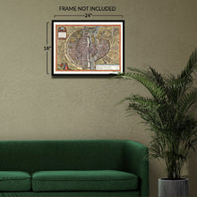Load image into Gallery viewer, Digitally Restored and Enhanced 1572 Paris France Bird's Eye City Map - Renaissance Lutetia Plan - Historic Seine River Cartography - Museum-Quality Print
