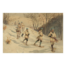 Load image into Gallery viewer, Digitally Restored and Enhanced 1886 Snow Shoeing Print - L Prang Winter Sports Gilded Age Recreation Northeastern Art - Victorian Cold - Archival Print
