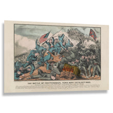 Cargar imagen en el visor de la galería, Digitally Restored and Enhanced 1863 Battle of Chattanooga Print - Currier Ives Civil War Tennessee Union Victory Art - Grant Campaign - Archival Print
