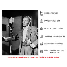 Load image into Gallery viewer, Digitally Restored and Enhanced 1947 Frank Sinatra Photo Print - Vintage Frank Sinatra Portrait at Liederkrantz Hall New York - Old Frank Sinatra Poster
