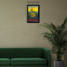Load image into Gallery viewer, Digitally Restored and Enhanced  1940 Washington DC Pennsylvania Railroad Poster - Vintage Capitol Locomotive Art - American Railway Tourism History - Museum-Quality Print
